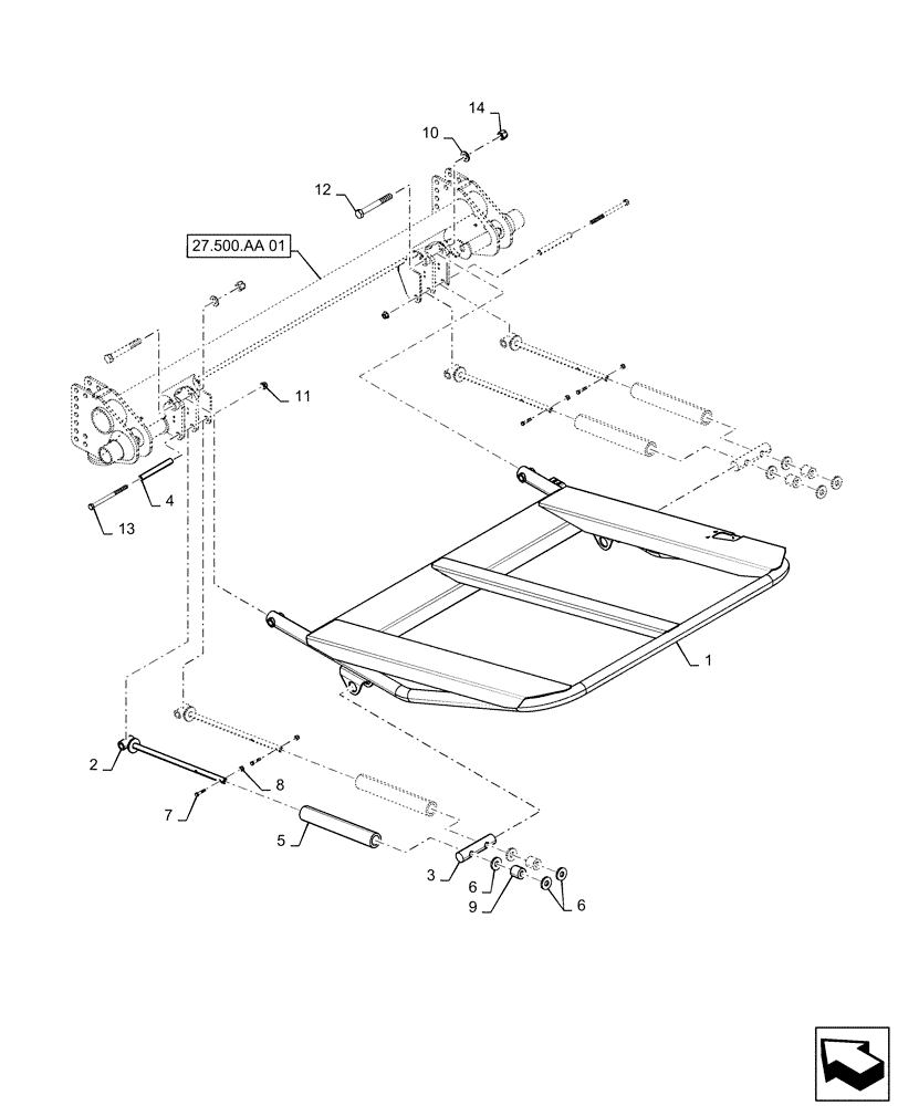 Схема запчастей Case IH RB565 - (70.280.AB[01]) - VAR - 726809 - BALE EJECTOR, STANDARD EJECT, YFN188619 AND AFTER (70) - EJECTION