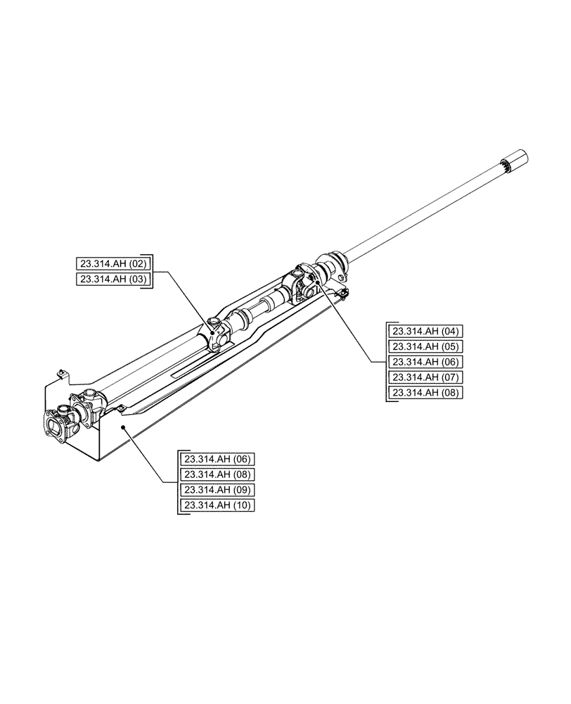 Схема запчастей Case IH PUMA 185 - (23.000.00[02]) - SECTION INDEX - FOUR WHEEL DRIVE SYSTEM (23) - FOUR WHEEL DRIVE SYSTEM