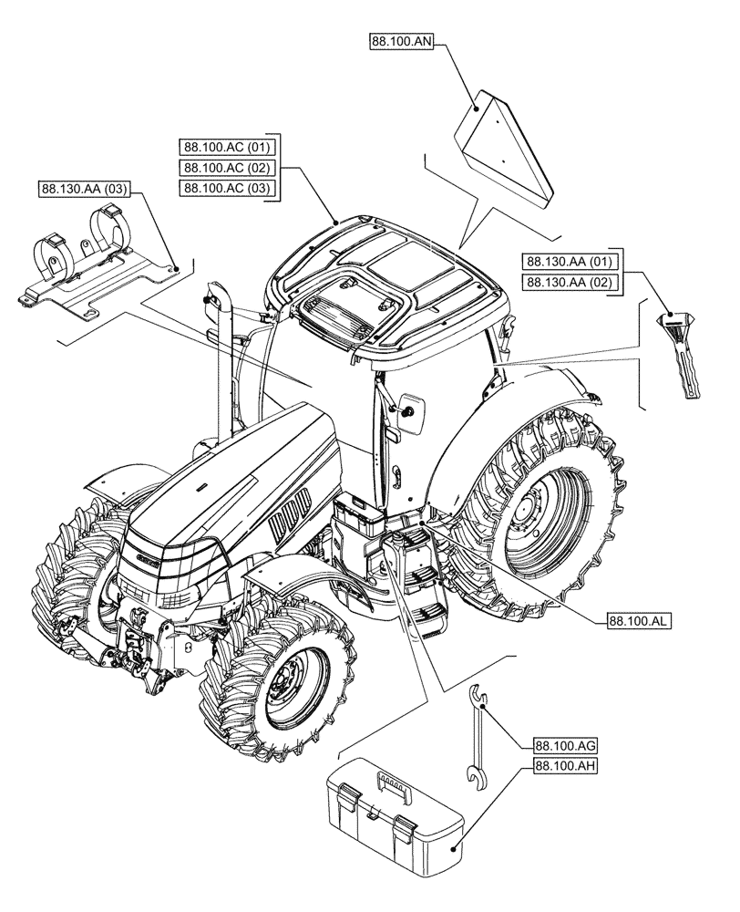 Схема запчастей Case IH PUMA 185 - (00.000.88) - PICTORIAL INDEX - ACCESSORIES (00) - GENERAL & PICTORIAL INDEX