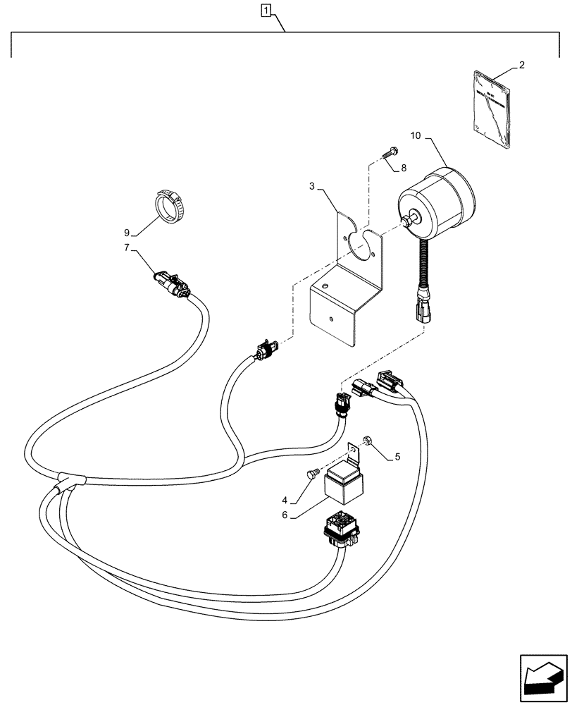 Схема запчастей Case IH PUMA 165 CVT - (88.100.55[09]) - DIA KIT, REVERSE ALARM (88) - ACCESSORIES