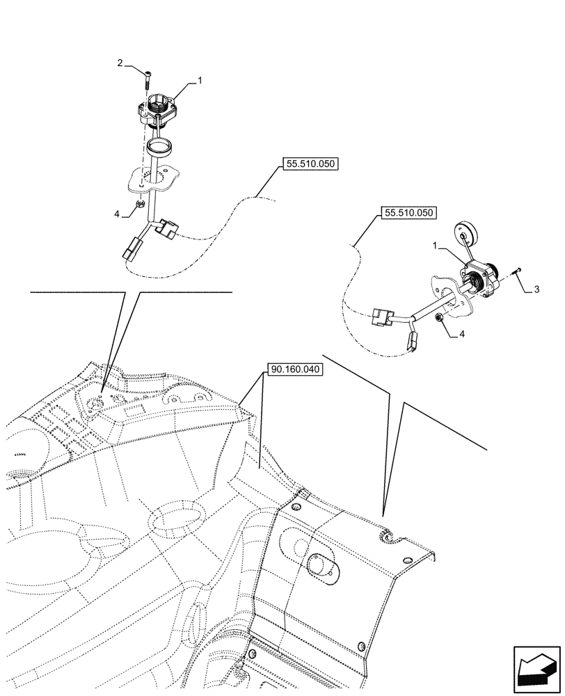 Схема запчастей Case IH OPTUM 270 CVT - (55.510.110) - AUXILIARY POWER OUTLET (55) - ELECTRICAL SYSTEMS