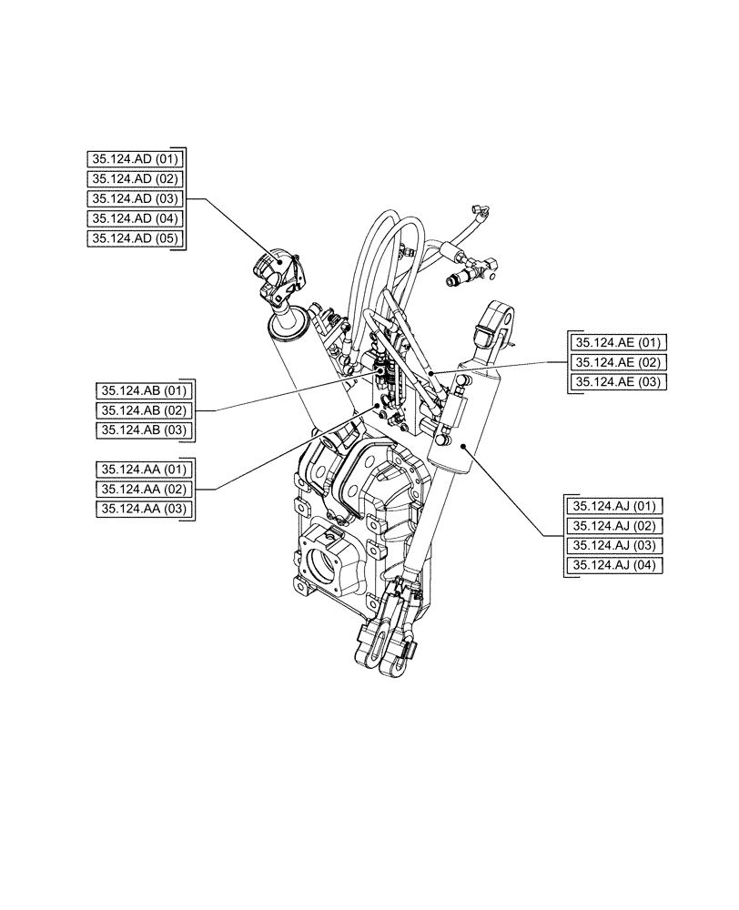 Схема запчастей Case IH PUMA 185 CVT - (35.000.00[07]) - SECTION INDEX - HYDRAULIC SYSTEMS (35) - HYDRAULIC SYSTEMS