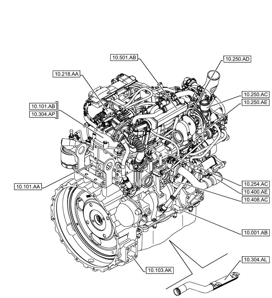 Схема запчастей Case IH F5GFL413A B019 - (00.000.10[02]) - PICTORIAL INDEX - ENGINE (00) - GENERAL & PICTORIAL INDEX