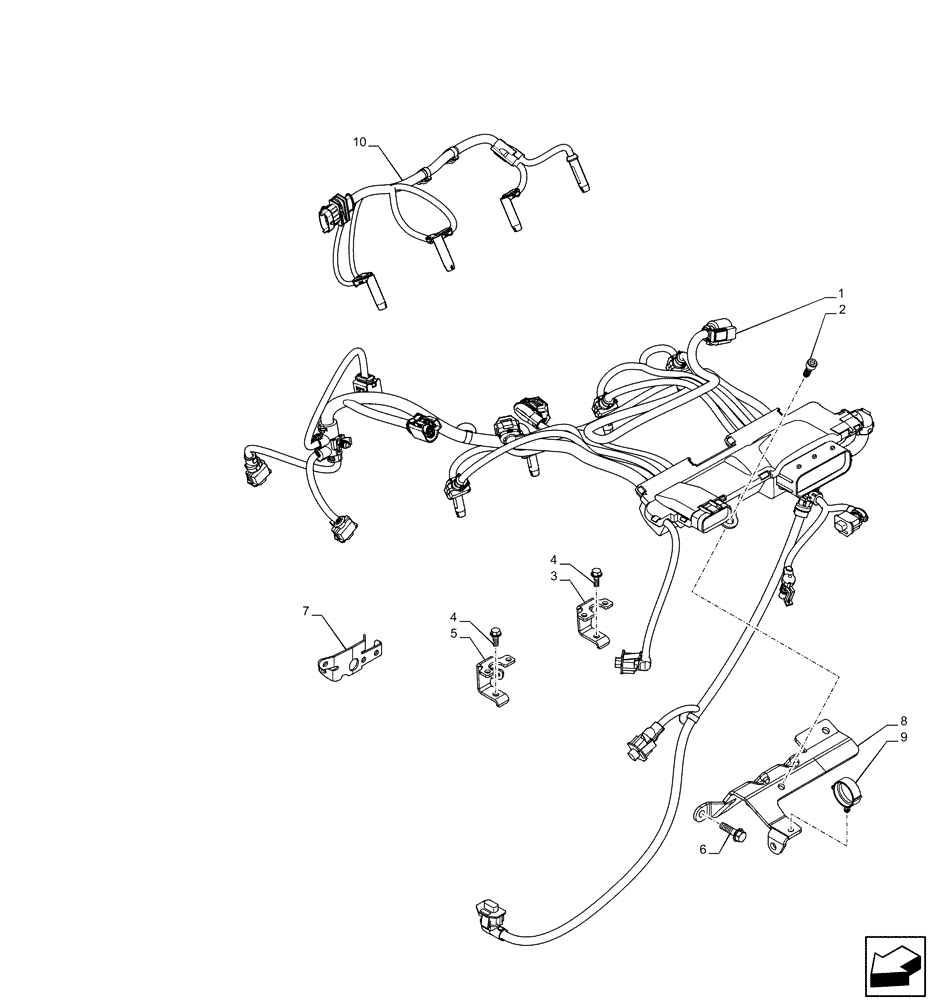 Схема запчастей Case IH F5GFL413A B021 - (55.015.AB) - ENGINE, WIRE HARNESS (55) - ELECTRICAL SYSTEMS