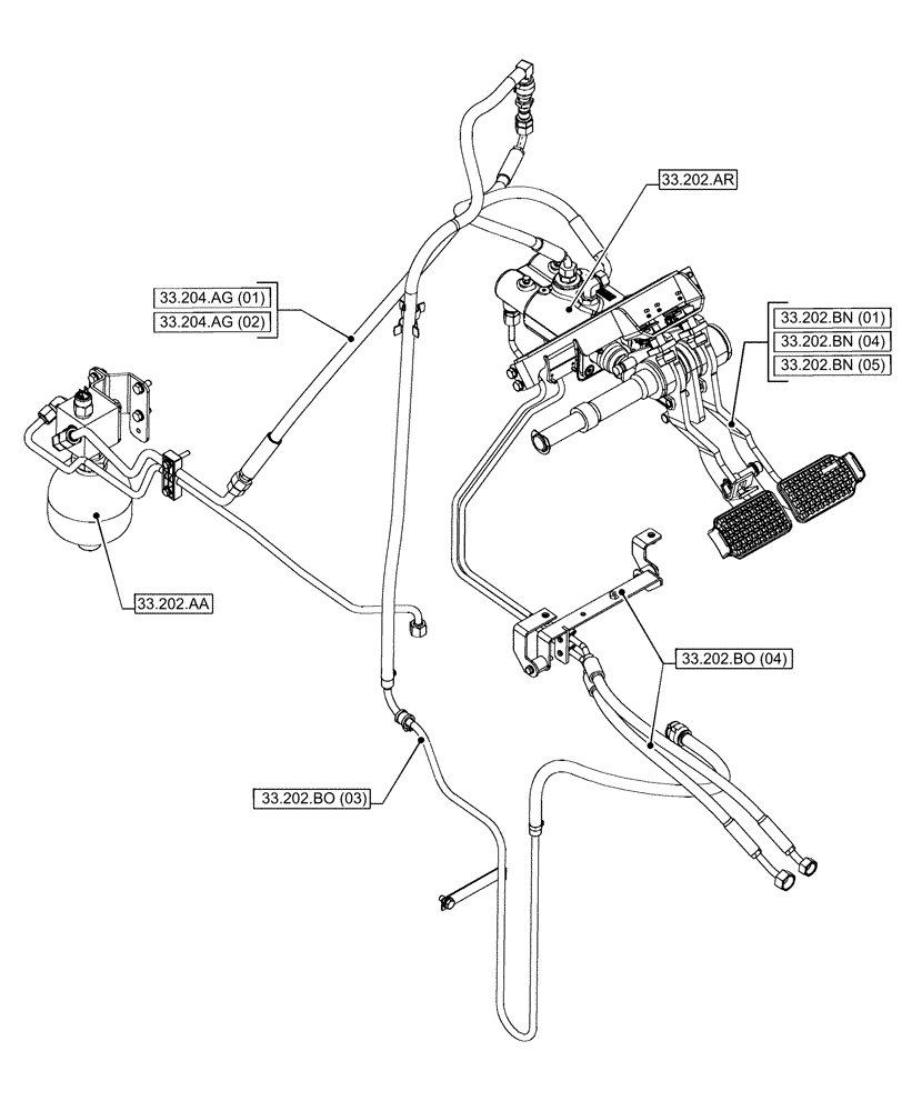 Схема запчастей Case IH PUMA 185 - (00.000.33[02]) - PICTORIAL INDEX - BRAKES & CONTROLS (00) - GENERAL & PICTORIAL INDEX