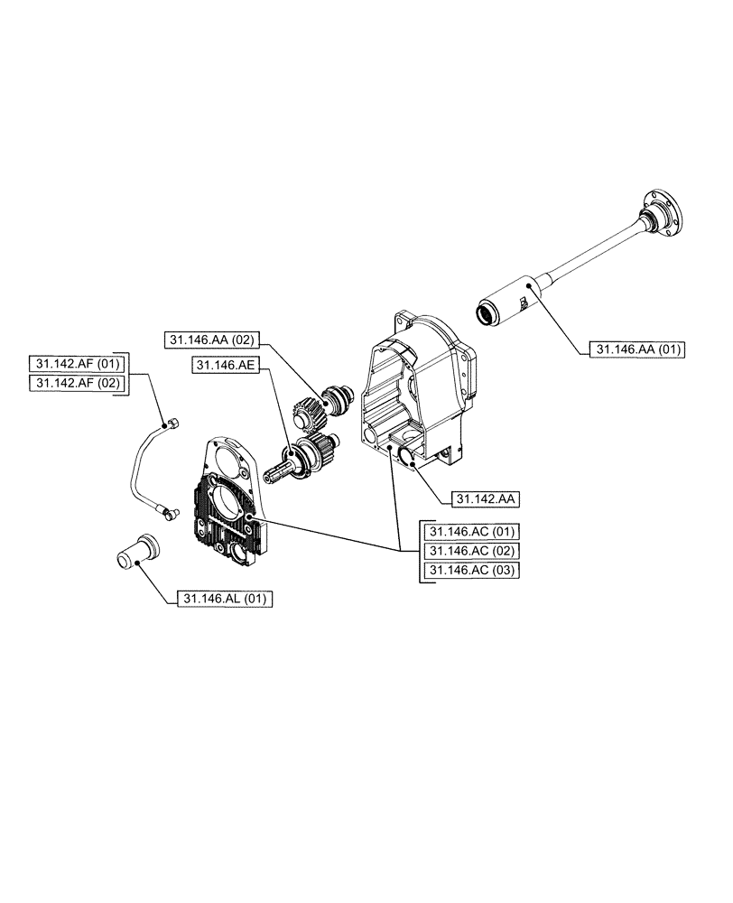 Схема запчастей Case IH PUMA 185 - (00.000.31[03]) - PICTORIAL INDEX - IMPLEMENT POWER TAKE OFF (00) - GENERAL & PICTORIAL INDEX
