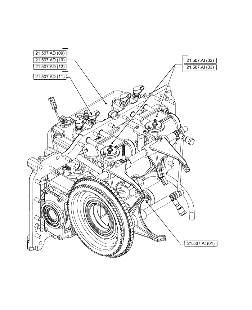 Схема запчастей Case IH PUMA 240 CVT - (21.000.00[07]) - SECTION INDEX - TRANSMISSION (21) - TRANSMISSION