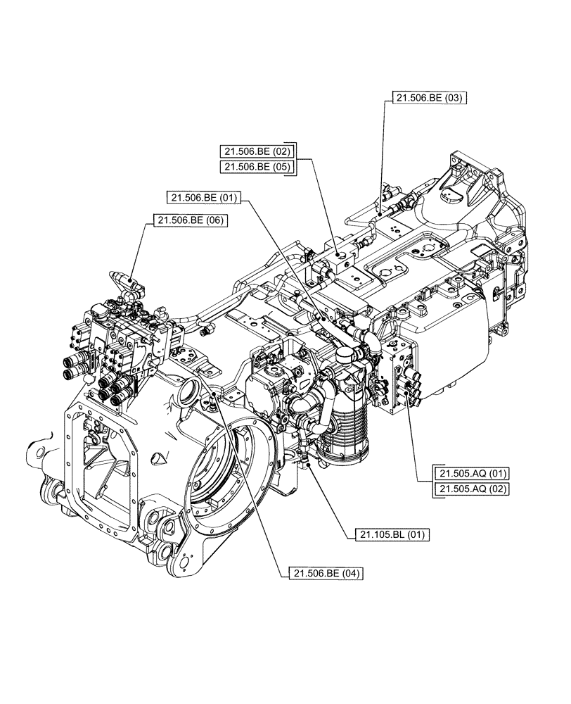 Схема запчастей Case IH PUMA 240 CVT - (21.000.00[05]) - SECTION INDEX - TRANSMISSION (21) - TRANSMISSION