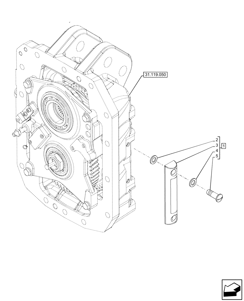 Схема запчастей Case IH OPTUM 300 CVT - (31.119.090) - VAR - 758794 - PTO 540/540E/1000/1000E RPM, HOUSING, LEVEL, OIL (31) - IMPLEMENT POWER TAKE OFF