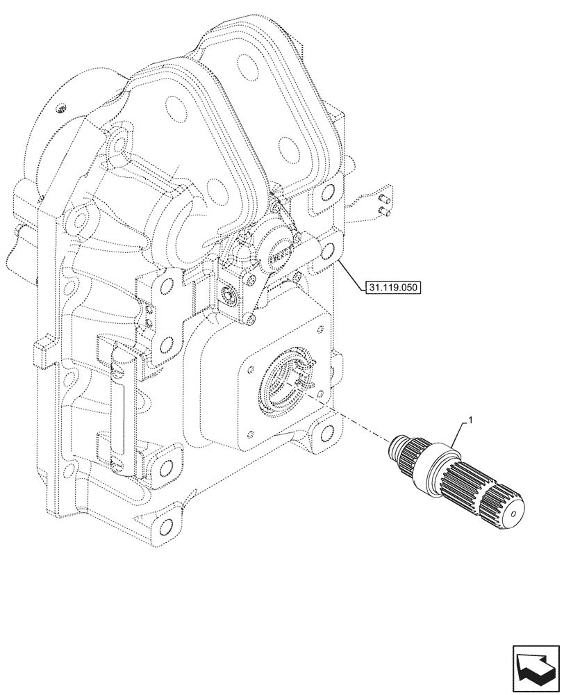 Схема запчастей Case IH OPTUM 300 CVT - (31.119.150) - VAR - 758794 - PTO, OUTPUT SHAFT (31) - IMPLEMENT POWER TAKE OFF