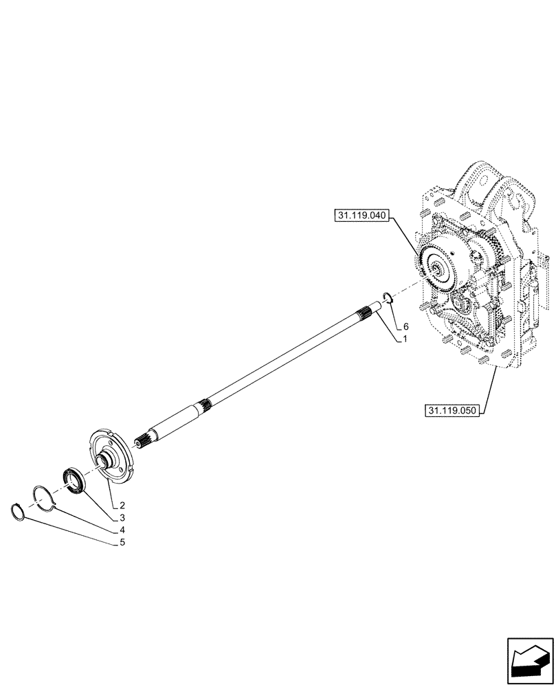 Схема запчастей Case IH OPTUM 270 CVT - (31.119.030) - VAR - 758794 - REAR PTO, DRIVE SHAFT, REAR (31) - IMPLEMENT POWER TAKE OFF