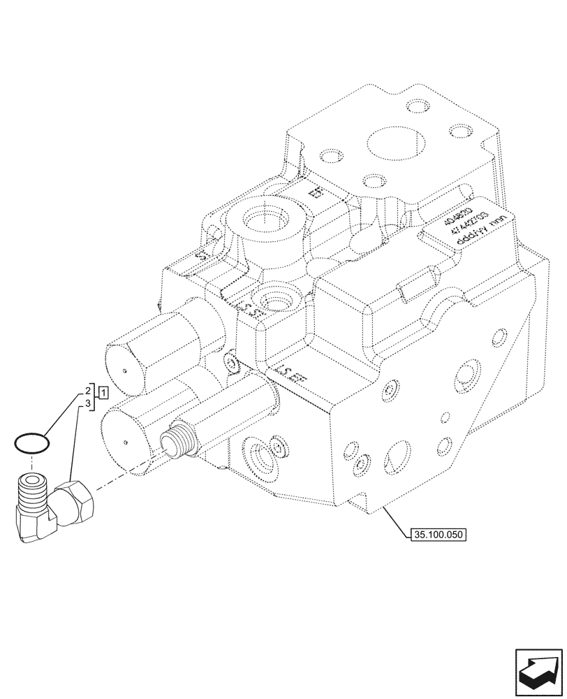 Схема запчастей Case IH OPTUM 300 CVT - (35.100.020) - VAR - 391168 - LESS MID MOUNTED VALVES - PRIORITY VALVE, LINE (35) - HYDRAULIC SYSTEMS