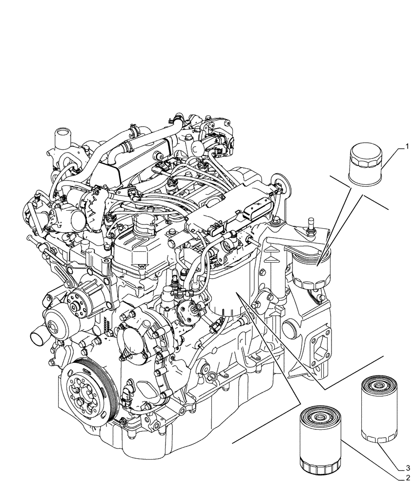 Схема запчастей Case IH F5GFL413A B021 - (05.100.03[01]) - FILTERS (05) - SERVICE & MAINTENANCE