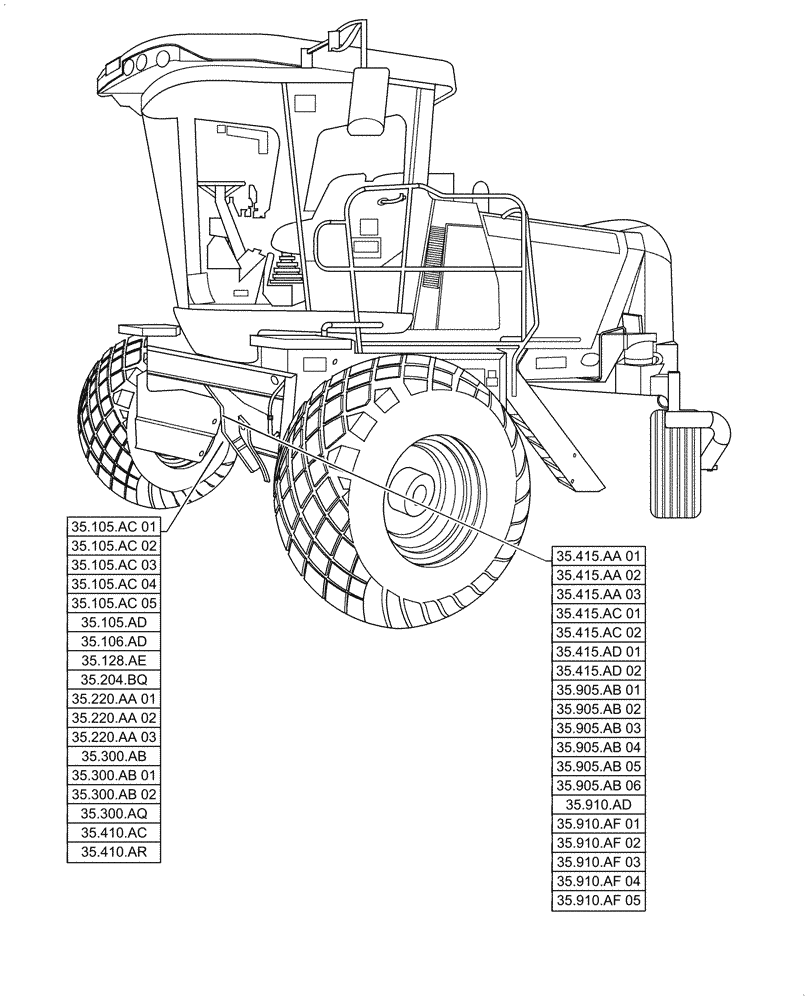 Схема запчастей Case IH WD1504 - (00.000.35) - PICTORIAL INDEX - HYDRAULIC SYSTEMS (00) - GENERAL & PICTORIAL INDEX