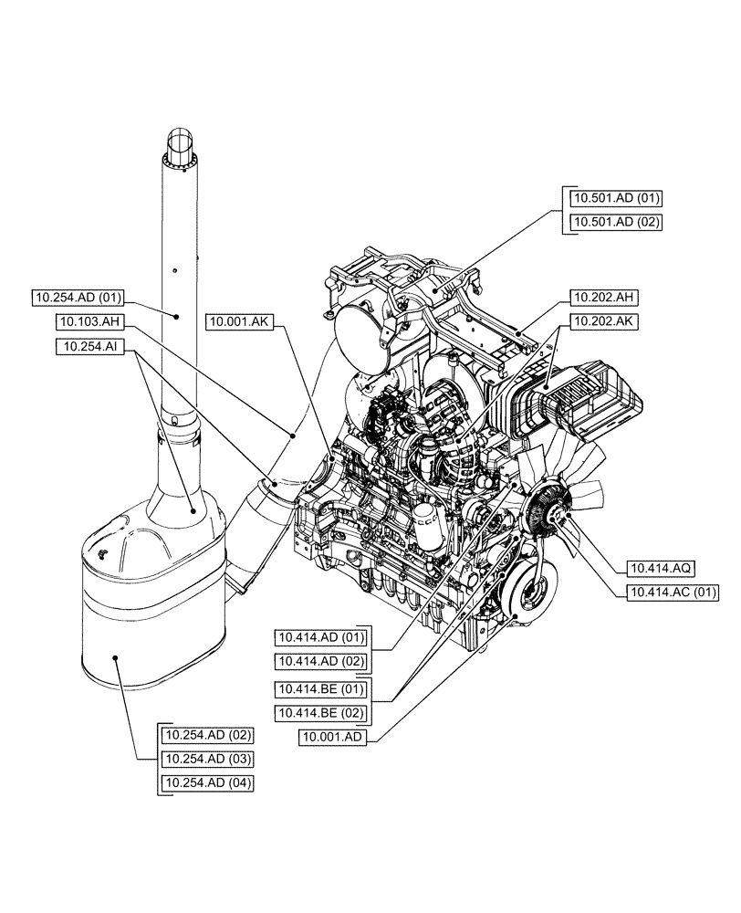 Схема запчастей Case IH PUMA 220 CVT - (10.000.00[01]) - SECTION INDEX - ENGINE (10) - ENGINE