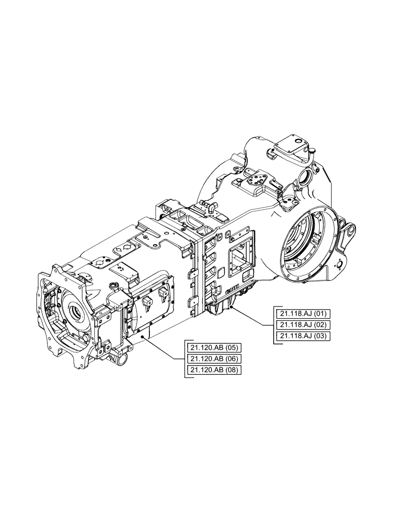Схема запчастей Case IH PUMA 185 - (00.000.21[02]) - PICTORIAL INDEX - TRANSMISSION (00) - GENERAL & PICTORIAL INDEX