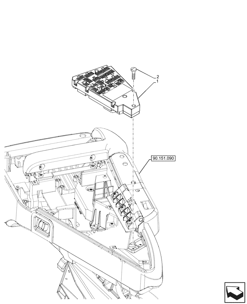 Схема запчастей Case IH OPTUM 270 CVT - (55.512.140) - ARMREST, ELECTRONIC CONTROL UNIT (55) - ELECTRICAL SYSTEMS