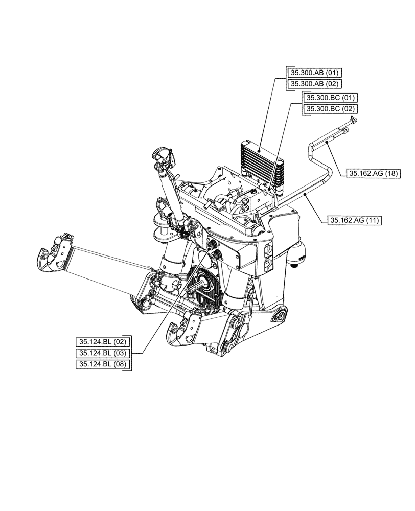Схема запчастей Case IH PUMA 185 CVT - (35.000.00[05]) - SECTION INDEX - HYDRAULIC SYSTEMS (35) - HYDRAULIC SYSTEMS