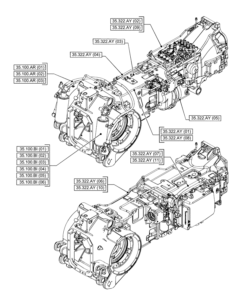 Схема запчастей Case IH PUMA 185 CVT - (35.000.00[06]) - SECTION INDEX - HYDRAULIC SYSTEMS (35) - HYDRAULIC SYSTEMS