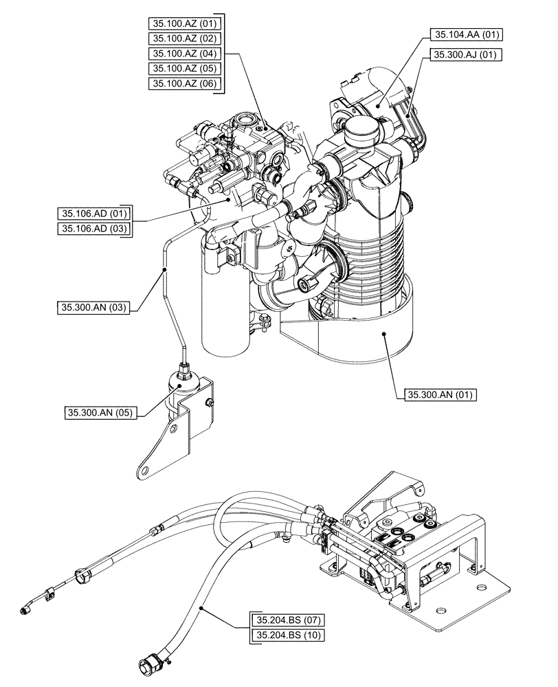 Схема запчастей Case IH PUMA 185 CVT - (35.000.00[01]) - SECTION INDEX - HYDRAULIC SYSTEMS (35) - HYDRAULIC SYSTEMS