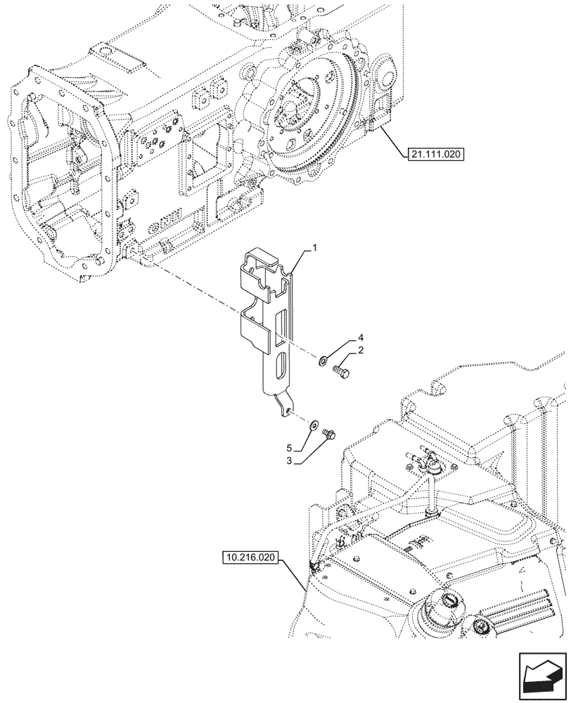 Схема запчастей Case IH FARMALL 110U - (10.216.010) - VAR - 336763, 336764, 390210 - FUEL TANK, SUPPORT (10) - ENGINE