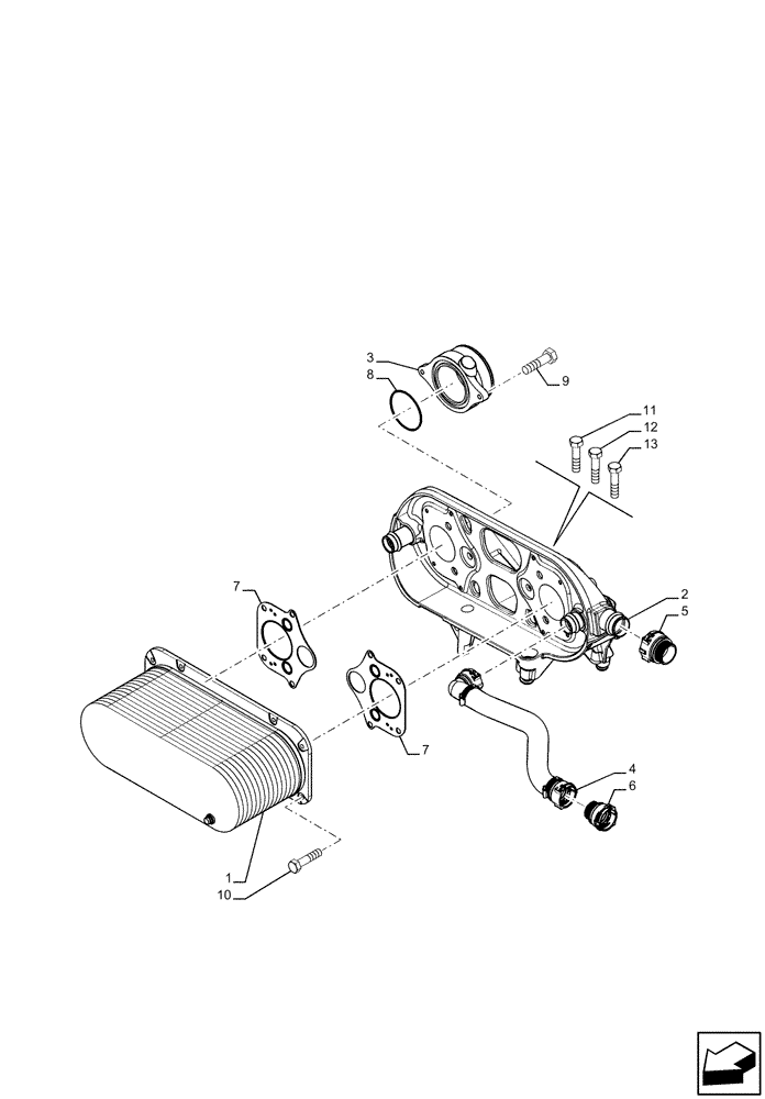 Схема запчастей Case IH F3DFE613F B002 - (10.408.AC[02]) - ENGINE, HEAT EXCHANGER (10) - ENGINE