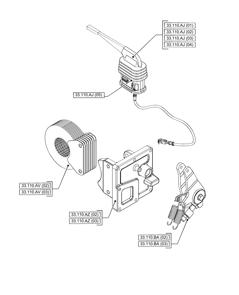 Схема запчастей Case IH PUMA 185 - (00.000.33[01]) - PICTORIAL INDEX - BRAKES & CONTROLS (00) - GENERAL & PICTORIAL INDEX
