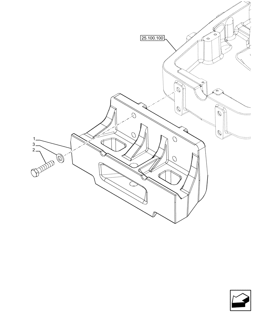 Схема запчастей Case IH FARMALL 110U - (39.140.030) - VAR - 335156 - FRONT BALLAST, SUPPORT (39) - FRAMES AND BALLASTING