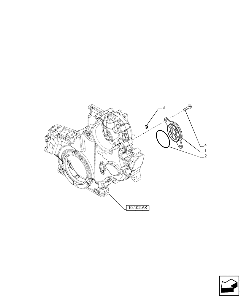 Схема запчастей Case IH F5GFL413A B021 - (10.102.AQ) - INJECTION PUMP DRIVE, COVER (10) - ENGINE