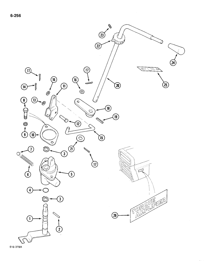 Схема запчастей Case IH 585 - (6-256) - TORQUE AMPLIFIER CONTROL, PRIOR TO P.I.N. 18001 (06) - POWER TRAIN