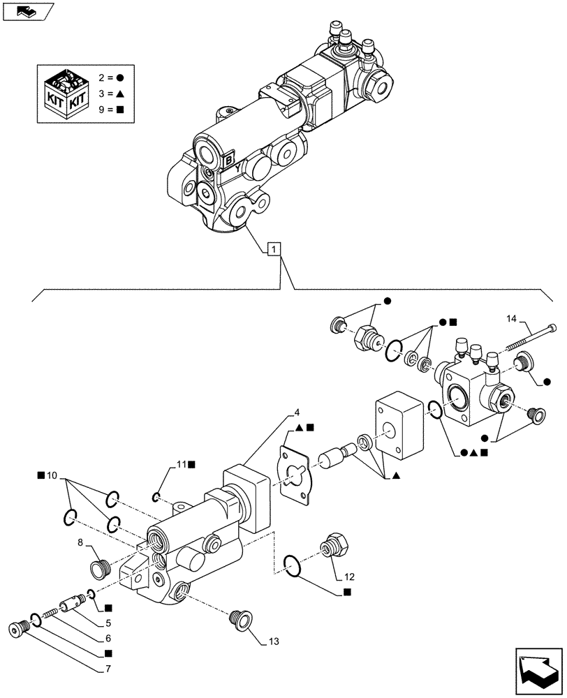 Схема запчастей Case IH FARMALL 105U - (33.220.AM[03]) - VAR - 743516, 743517 - TRAILER BRAKE VALVE, COMPONENTS, ISO (33) - BRAKES & CONTROLS