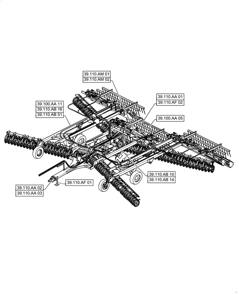 Схема запчастей Case IH TRUE-TANDEM 375 - (39.000.00) - SECTION INDEX - FRAMES AND BALLASTING (39) - FRAMES AND BALLASTING