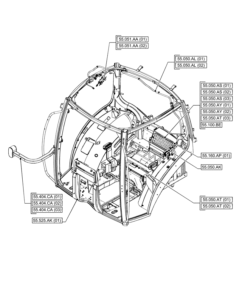 Схема запчастей Case IH PUMA 200 CVT - (55.000.00[04]) - SECTION INDEX - ELECTRICAL SYSTEMS (55) - ELECTRICAL SYSTEMS