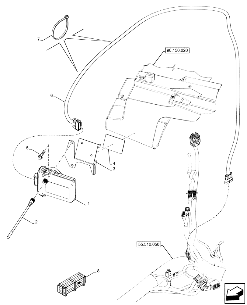 Схема запчастей Case IH OPTUM 270 CVT - (55.640.010) - VAR - 758647 - ELECTRONIC CONTROL UNIT (55) - ELECTRICAL SYSTEMS