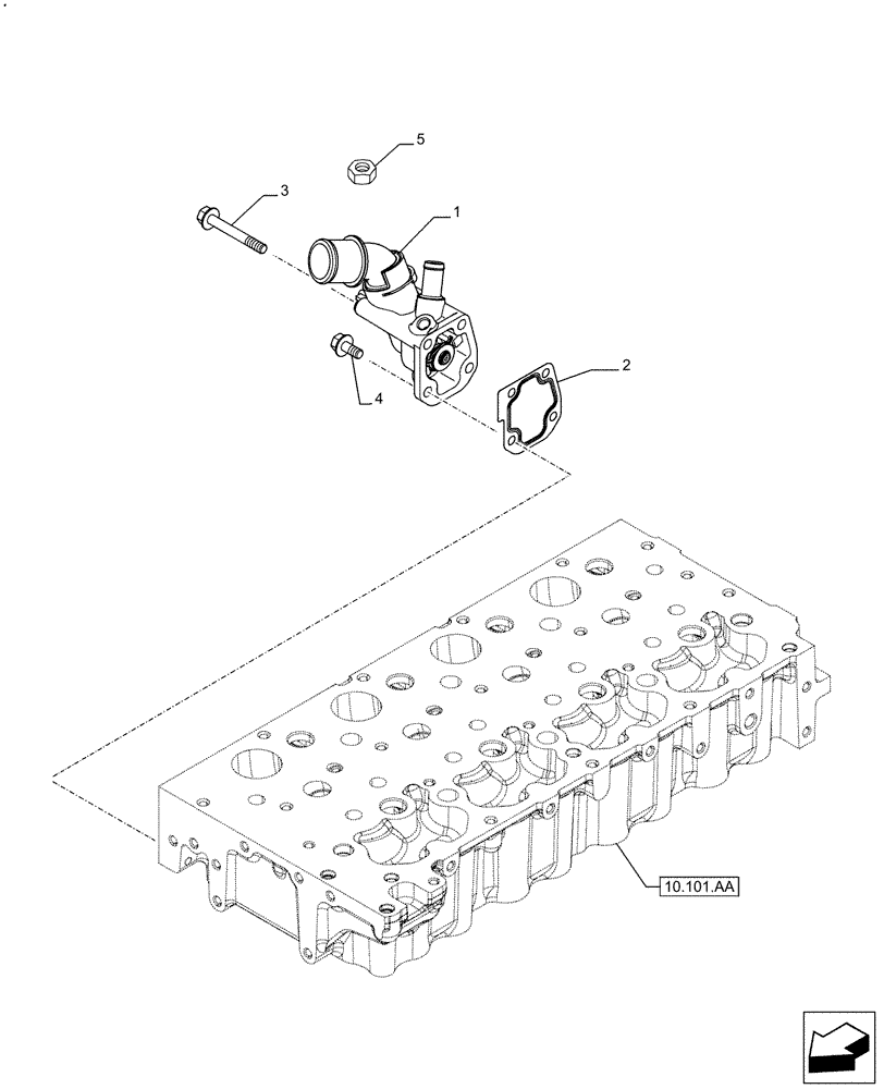 Схема запчастей Case IH F5GFL413A B021 - (10.400.BC) - THERMOSTAT (10) - ENGINE