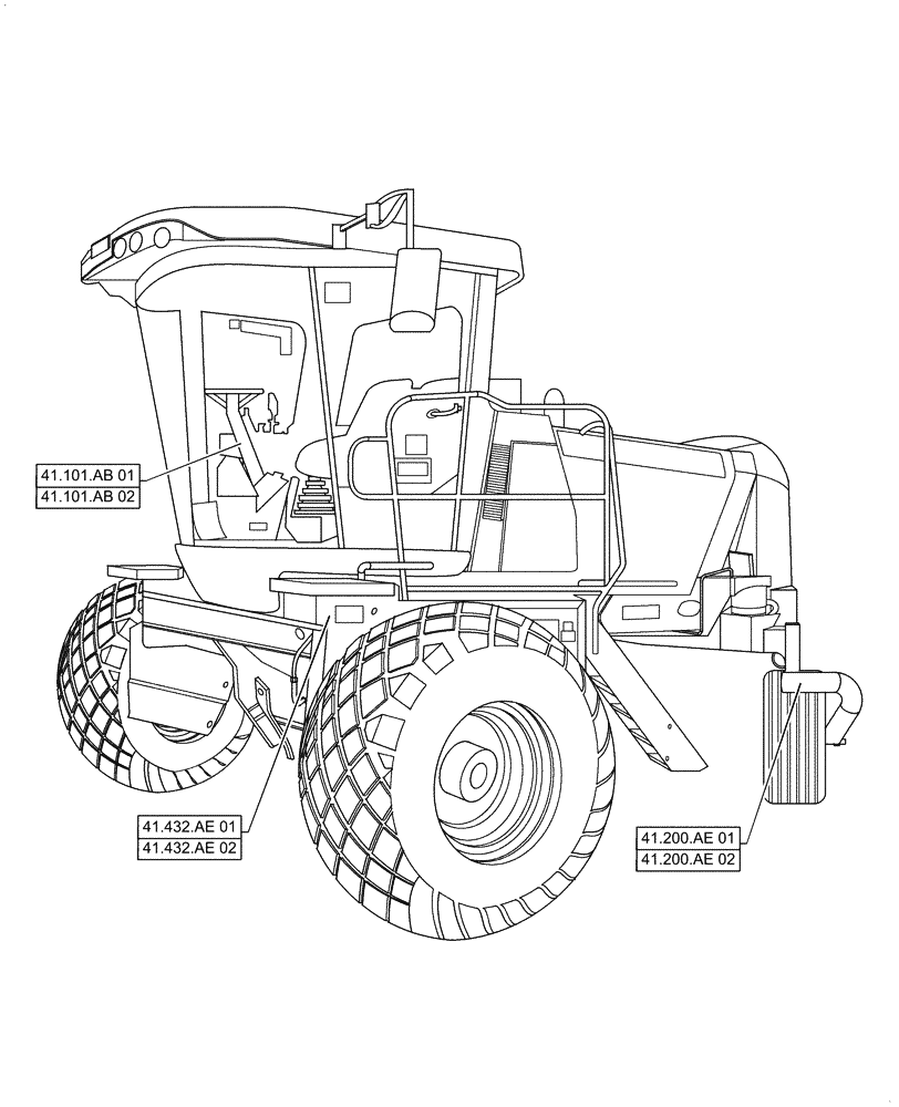Схема запчастей Case IH WD1504 - (00.000.41) - PICTORIAL INDEX - STEERING (00) - GENERAL & PICTORIAL INDEX