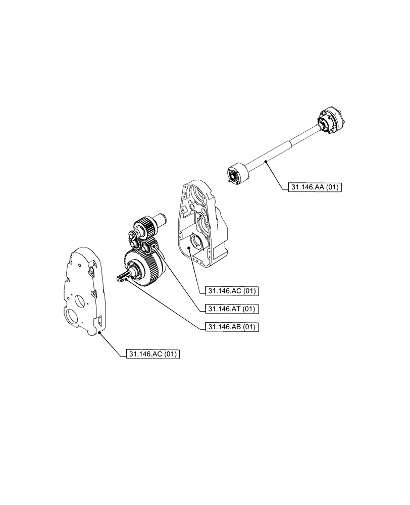 Схема запчастей Case IH PUMA 200 CVT - (31.000.00[04]) - SECTION INDEX - IMPLEMENT POWER TAKE OFF (31) - IMPLEMENT POWER TAKE OFF