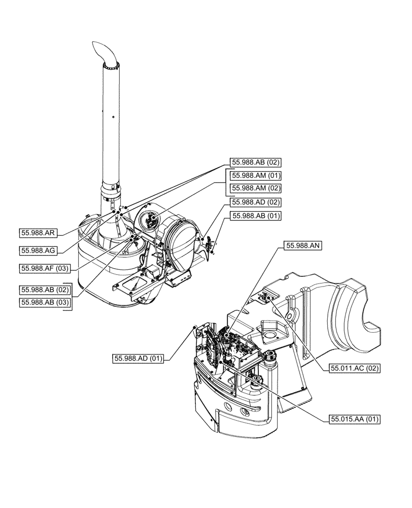 Схема запчастей Case IH PUMA 185 - (00.000.55[02]) - PICTORIAL INDEX - ELECTRICAL SYSTEMS (00) - GENERAL & PICTORIAL INDEX