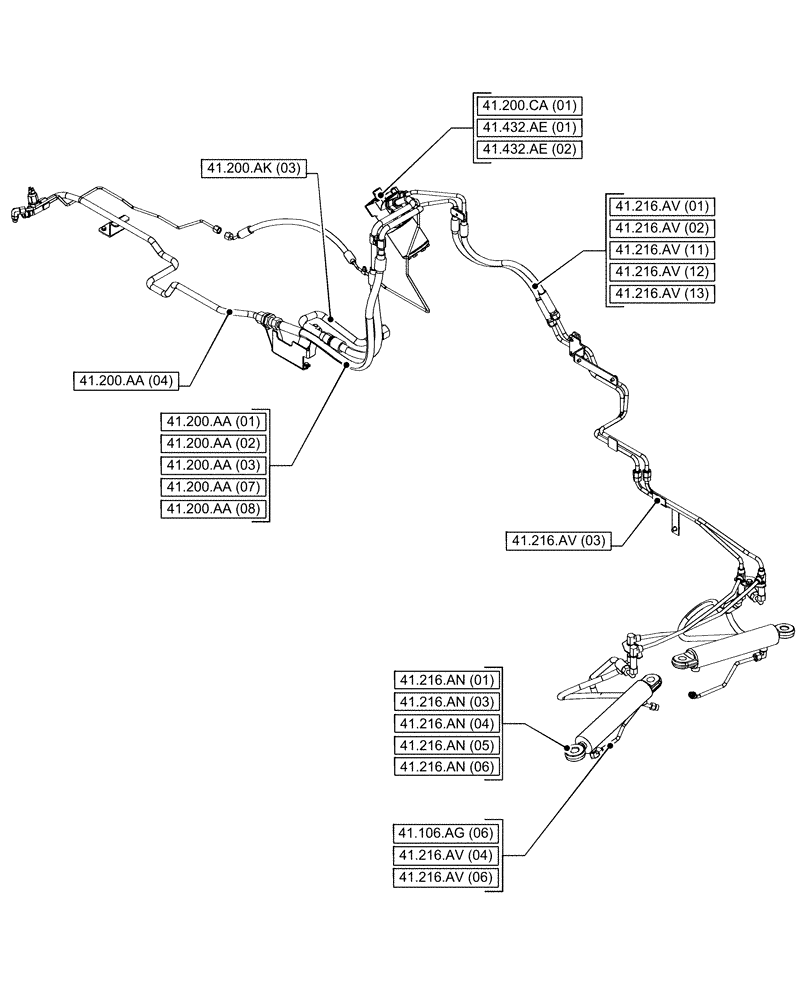 Схема запчастей Case IH PUMA 185 - (00.000.41[02]) - PICTORIAL INDEX - STEERING (00) - GENERAL & PICTORIAL INDEX
