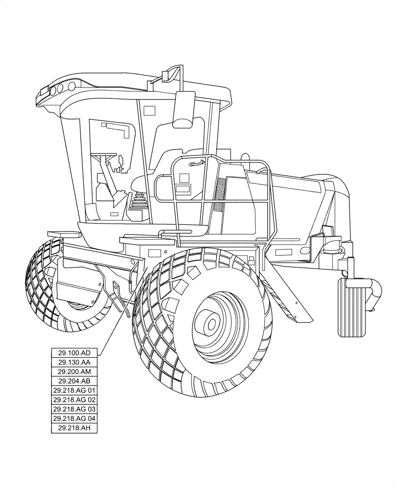Схема запчастей Case IH WD1504 - (00.000.29) - PICTORIAL INDEX - HYDROSTATIC TRANSMISSION (00) - GENERAL & PICTORIAL INDEX
