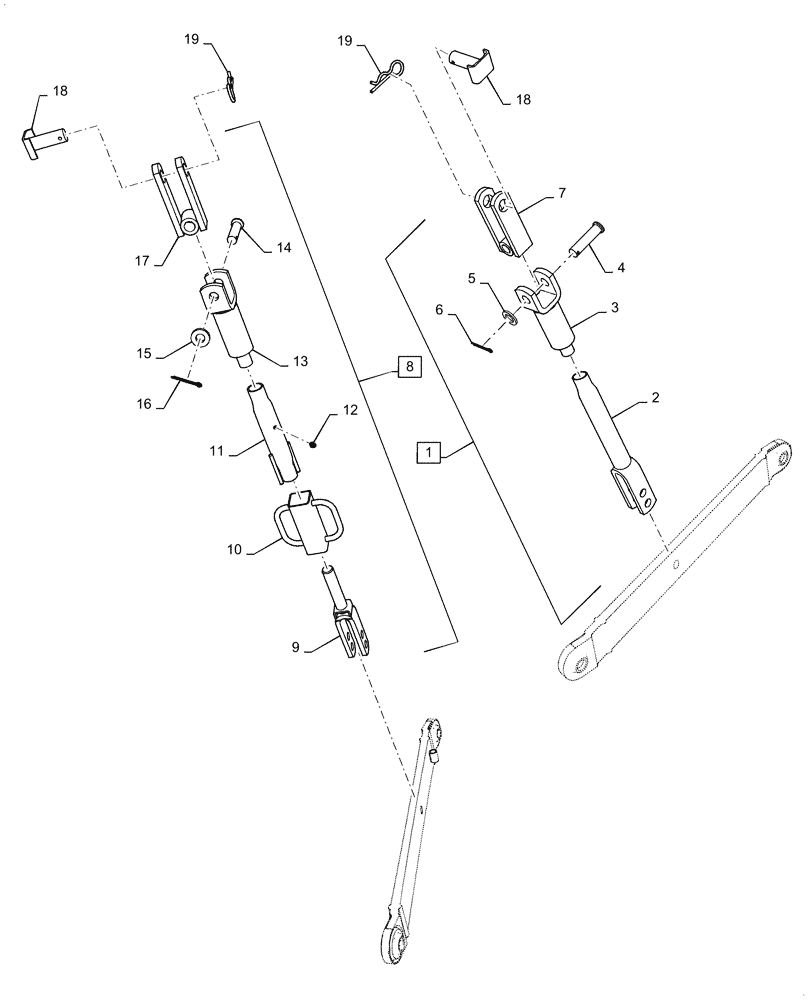 Схема запчастей Case IH FARMALL 40C - (37.120.AV[01]) - LIFTING ROD (37) - HITCHES, DRAWBARS & IMPLEMENT COUPLINGS