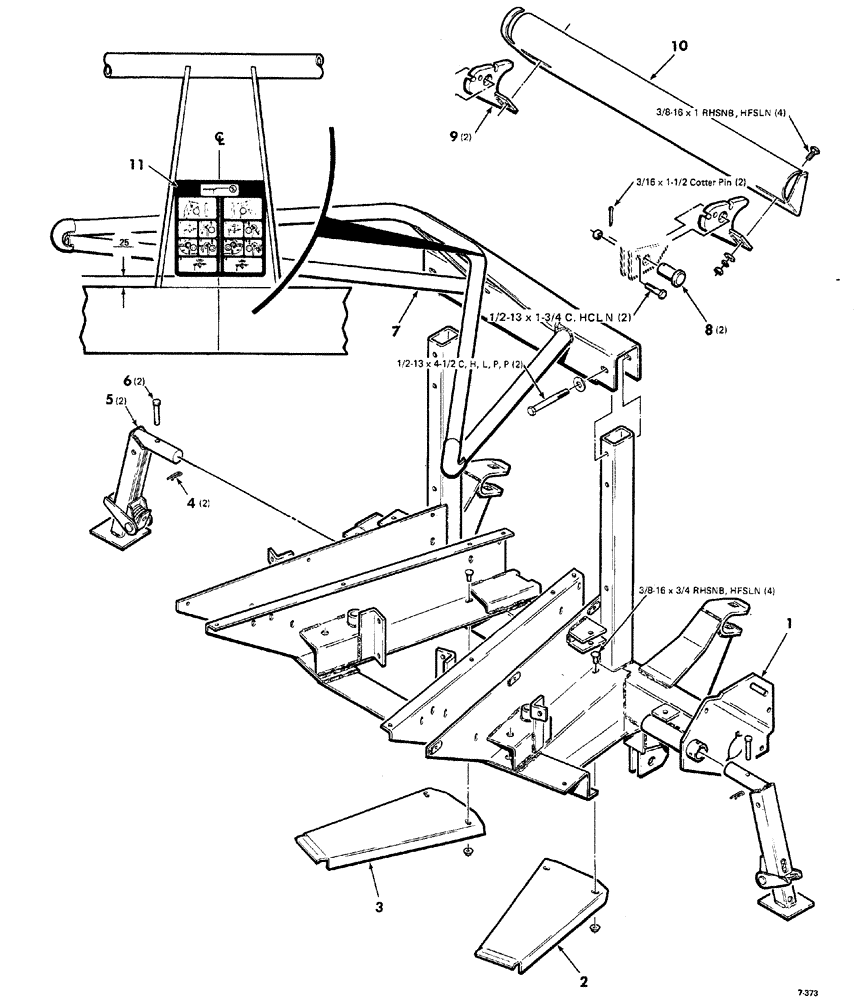 Схема запчастей Case IH TWO ROW - (001) - FRAME ASSEMBLY - 30" ROW 