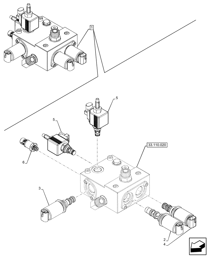 Схема запчастей Case IH OPTUM 270 CVT - (55.031.010) - VAR - 758792 - ELECTRICAL SYSTEMS, PARKING LOCK (55) - ELECTRICAL SYSTEMS