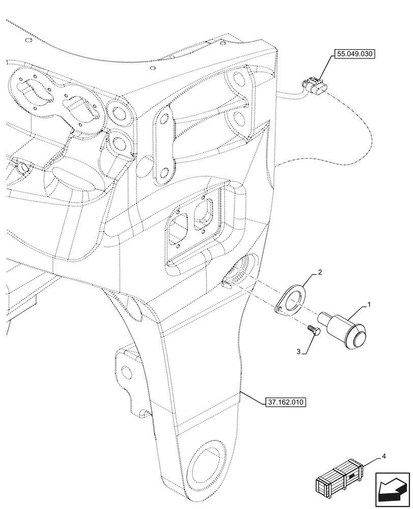 Схема запчастей Case IH OPTUM 270 CVT - (55.522.030) - VAR - 758770, 758771, 758772, 758773, 739305, 739306, 739307, 739308 - FRONT PTO SWITCH, EXTERNAL (55) - ELECTRICAL SYSTEMS