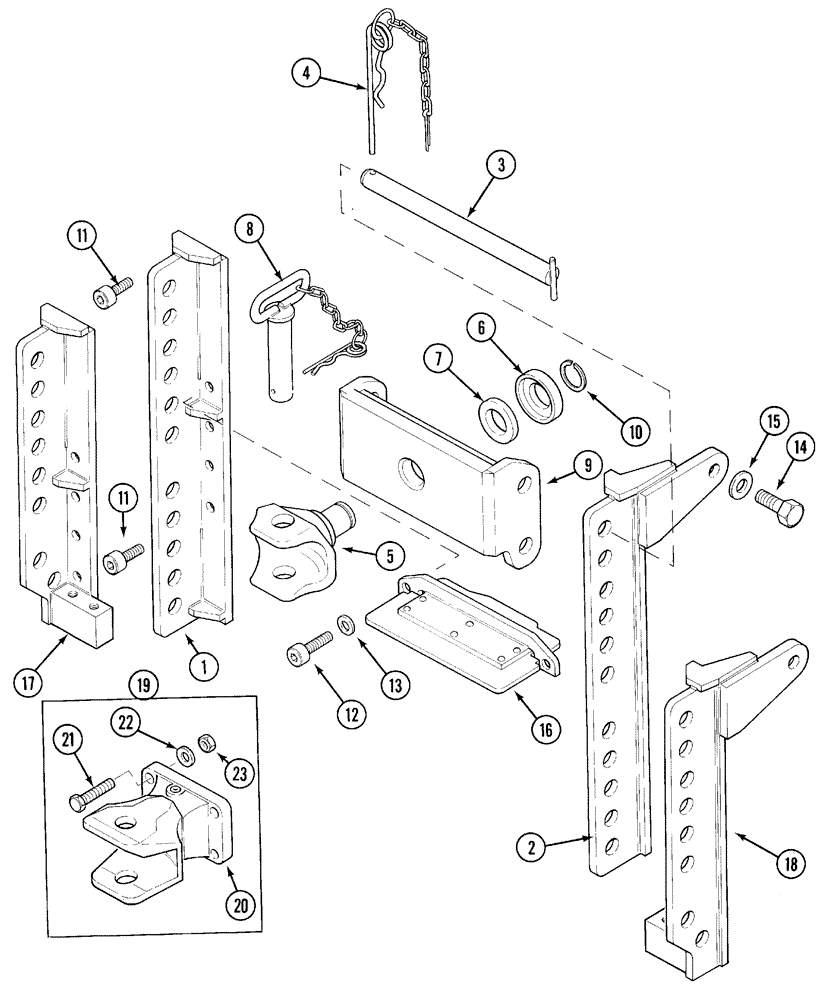 Схема запчастей Case IH 5130 - (9-022) - TRAILER HITCH, LEMOINE (09) - CHASSIS/ATTACHMENTS