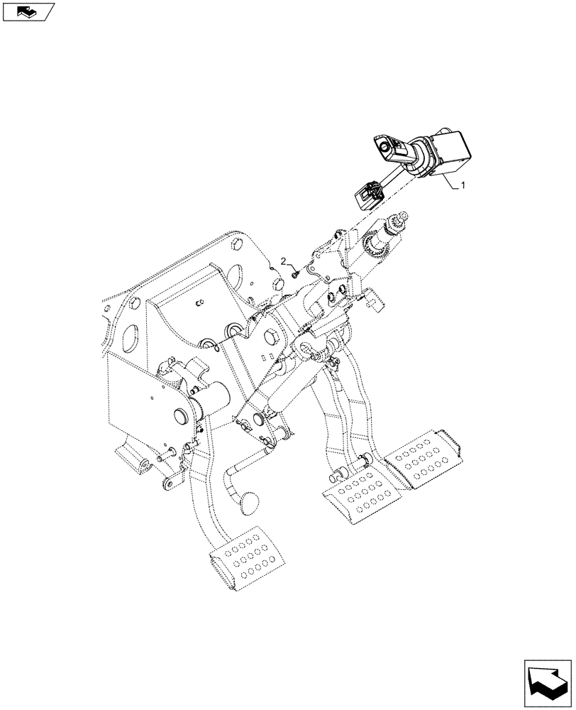 Схема запчастей Case IH FARMALL 85C - (55.513.AC[04]) - VAR - 744762, 744763 - TRANSMISSION, CONTROL, LEVER (55) - ELECTRICAL SYSTEMS