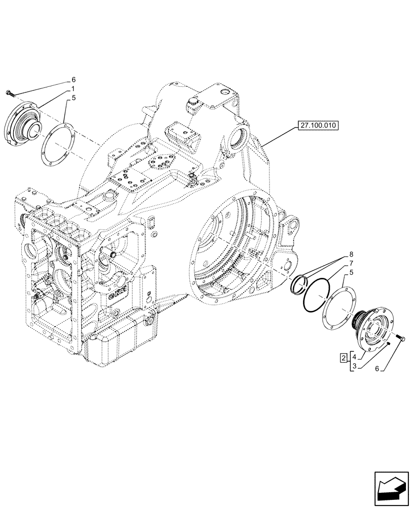 Схема запчастей Case IH OPTUM 270 CVT - (27.106.030) - VAR - 391138, 758022, 758870, 759053 - REAR AXLE, FINAL DRIVE, DIFFERENTIAL, SUPPORT (27) - REAR AXLE SYSTEM