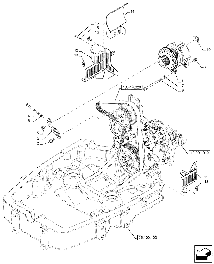 Схема запчастей Case IH FARMALL 120U - (55.301.010) - VAR - 391192 - ALTERNATOR (120A), GUARD (55) - ELECTRICAL SYSTEMS