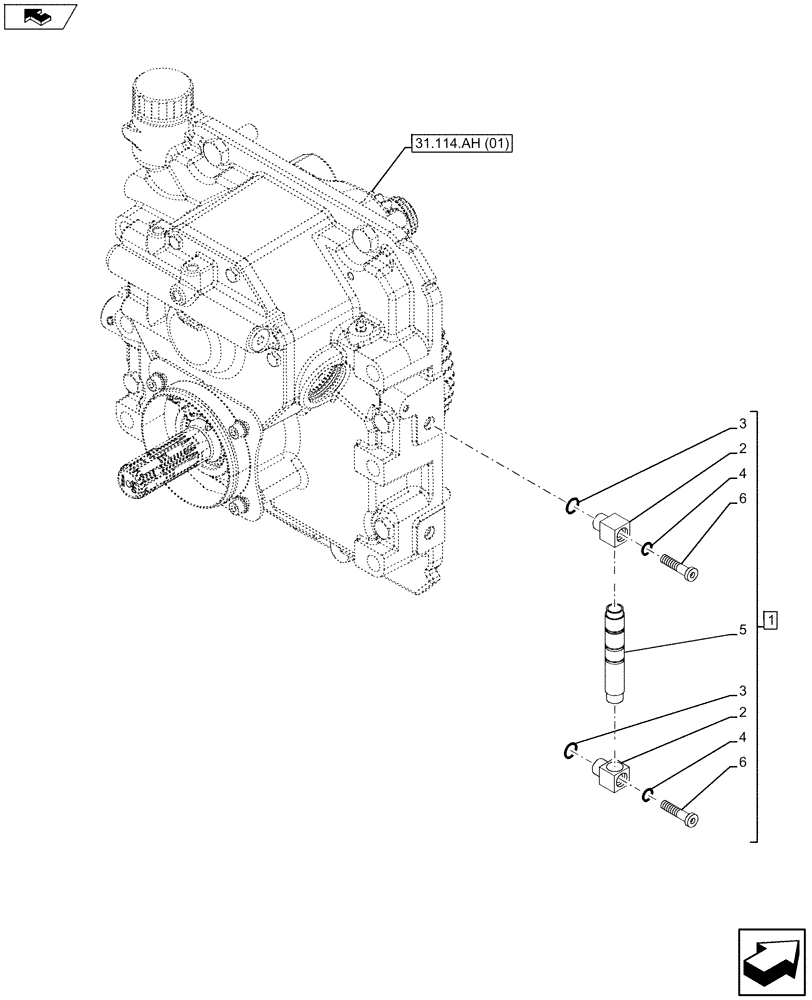 Схема запчастей Case IH FARMALL 105U - (31.220.AG) - VAR - 330801, 331729, 390433, 391727 - LEVEL INDICATOR, OIL (31) - IMPLEMENT POWER TAKE OFF