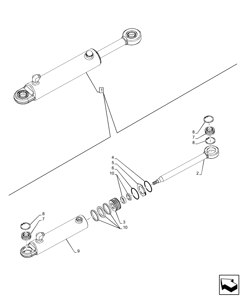 Схема запчастей Case IH OPTUM 300 CVT - (41.216.040) - VAR - 758795, 758796 - FRONT AXLE, STEERING CYLINDER HYD. LINE, CYLINDER, COMPONENTS (41) - STEERING